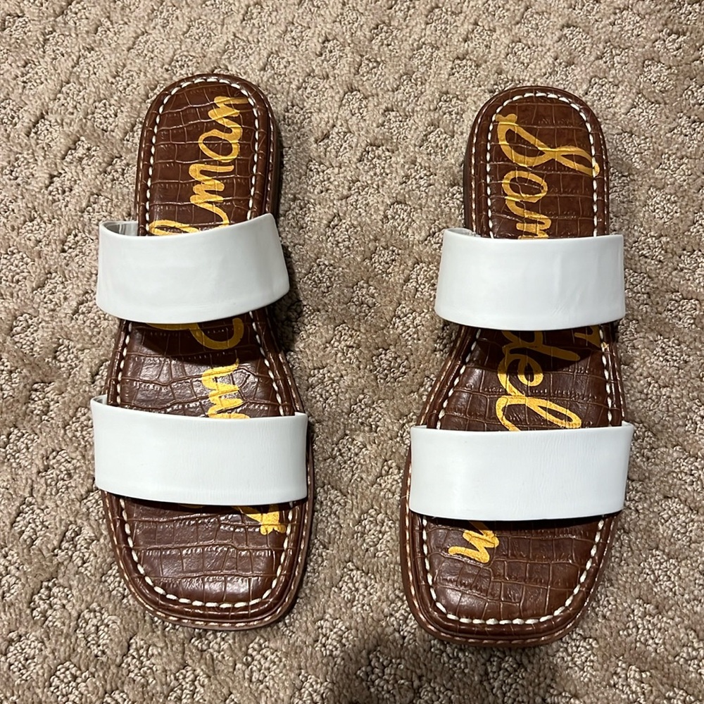 Sam Edelman Haydee Leather Slide Sandals in White